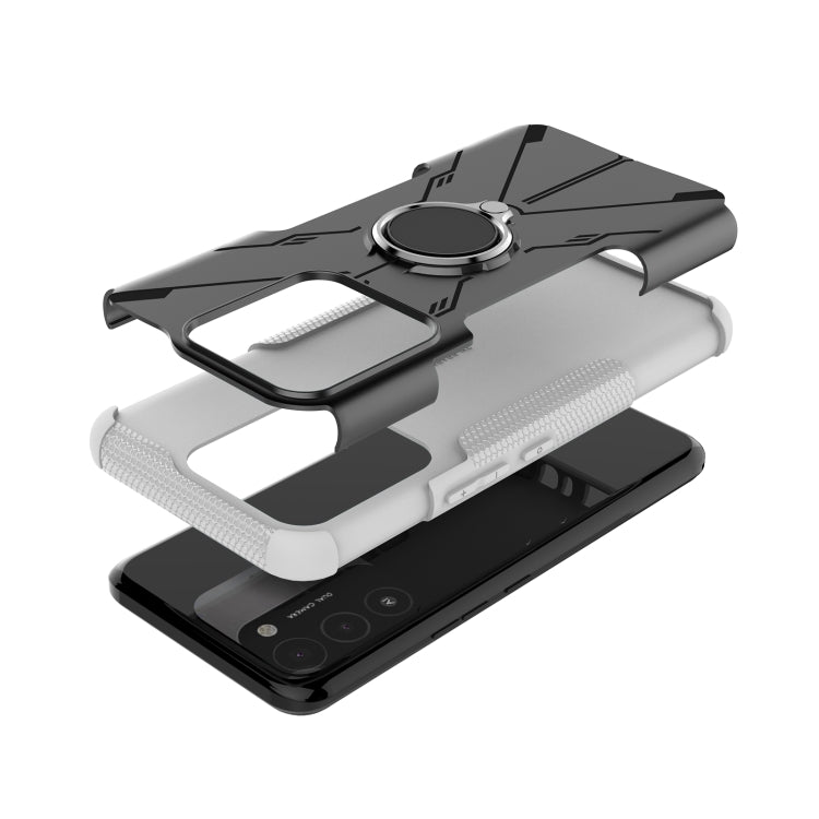 For Tecno Spark Go 2022 Armor Bear Shockproof PC + TPU Phone Case with Ring