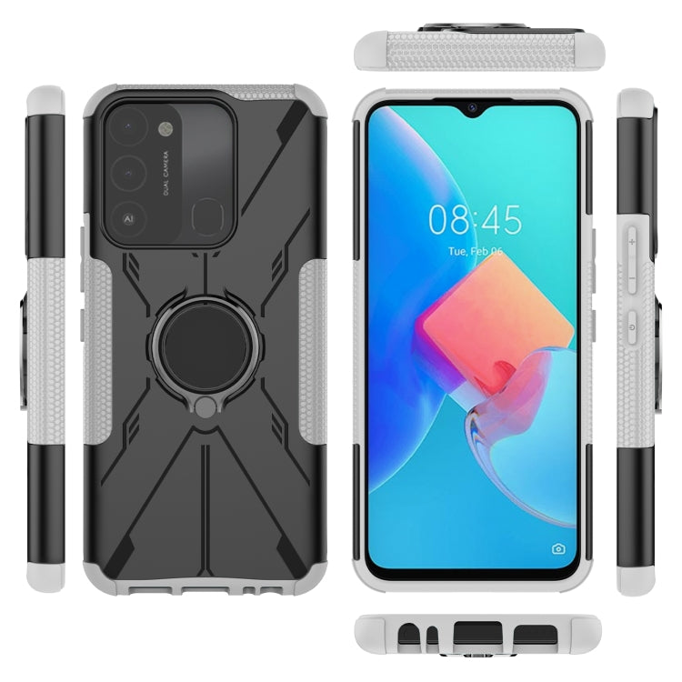 For Tecno Spark Go 2022 Armor Bear Shockproof PC + TPU Phone Case with Ring