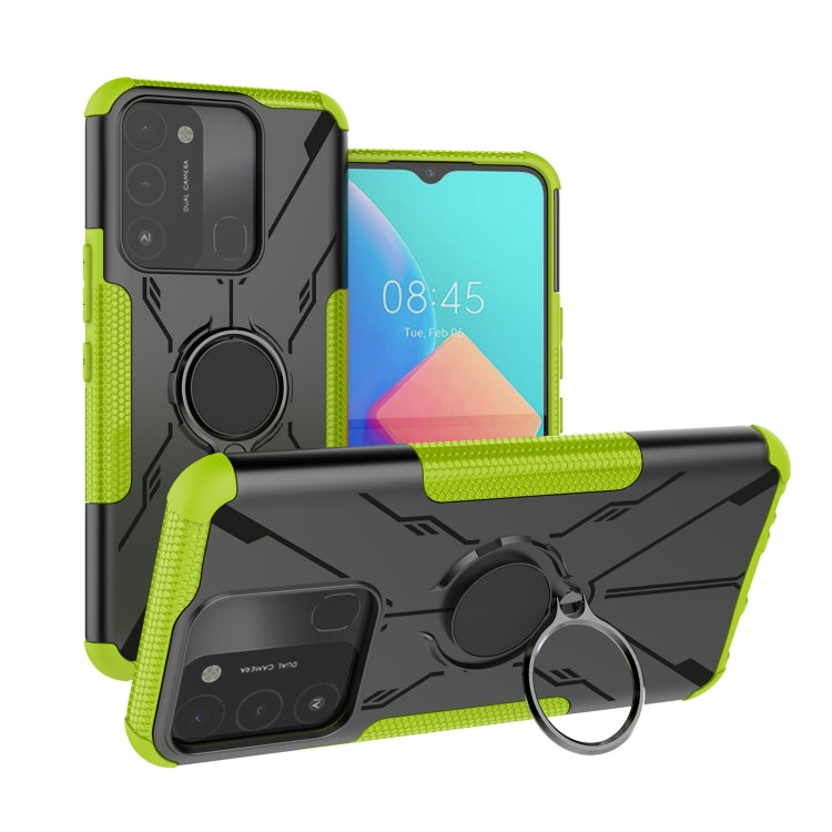For Tecno Spark Go 2022 Armor Bear Shockproof PC + TPU Phone Case with Ring