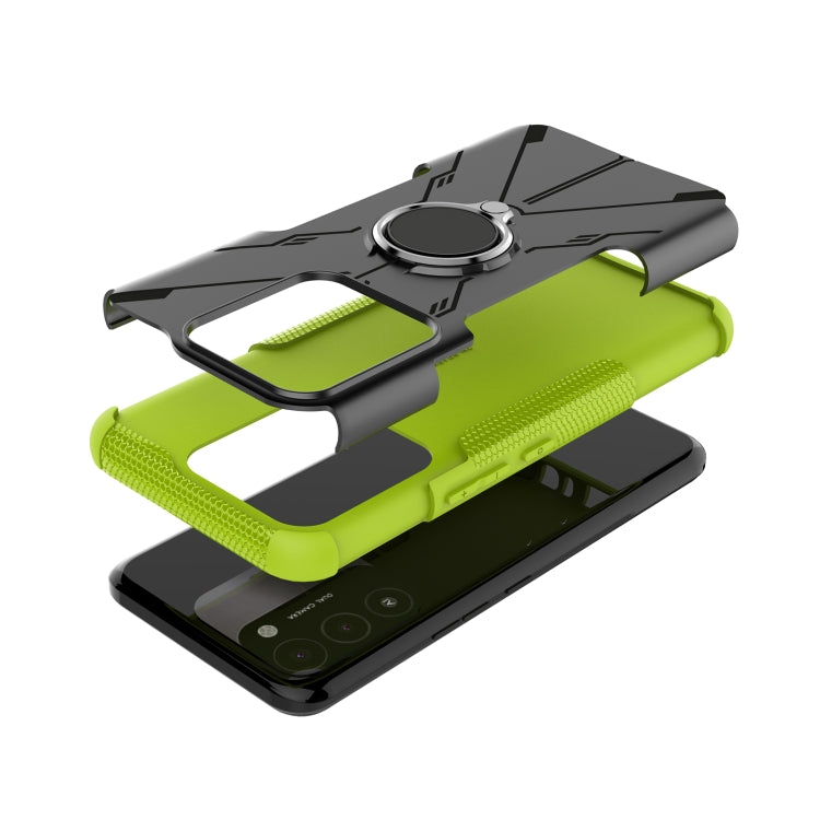 For Tecno Spark Go 2022 Armor Bear Shockproof PC + TPU Phone Case with Ring