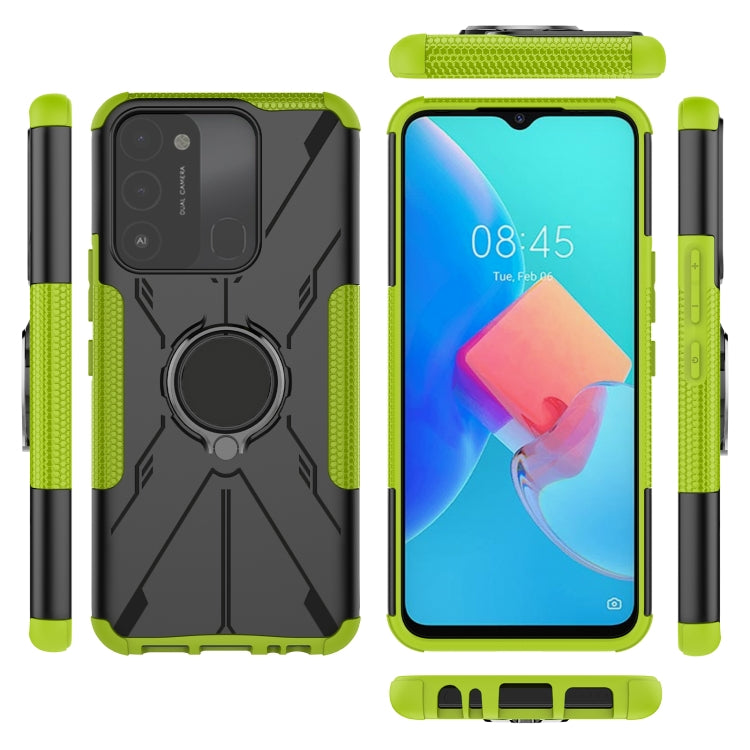 For Tecno Spark Go 2022 Armor Bear Shockproof PC + TPU Phone Case with Ring