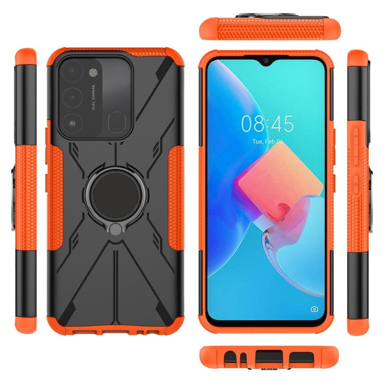 For Tecno Spark Go 2022 Armor Bear Shockproof PC + TPU Phone Case with Ring