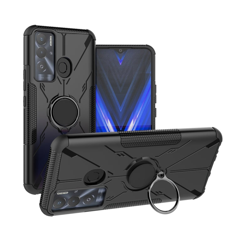 For Tecno Pova Neo Armor Bear Shockproof PC + TPU Phone Case with Ring