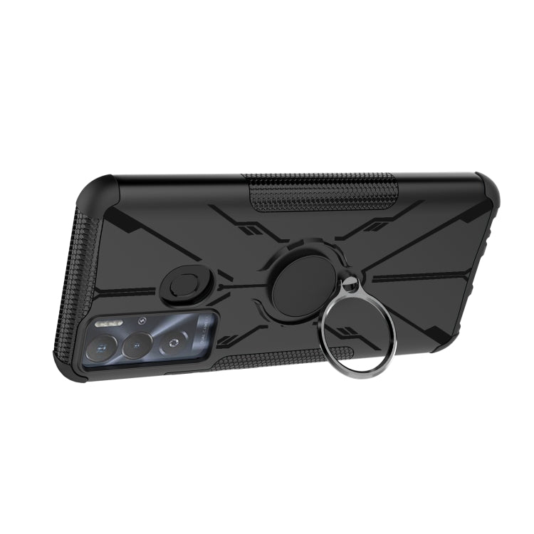 For Tecno Pova Neo Armor Bear Shockproof PC + TPU Phone Case with Ring