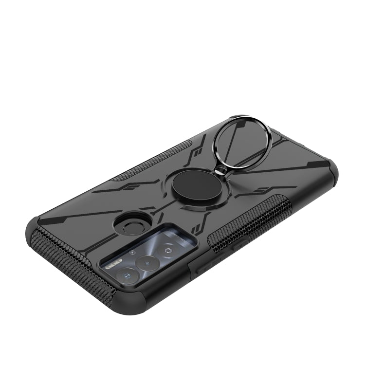 For Tecno Pova Neo Armor Bear Shockproof PC + TPU Phone Case with Ring