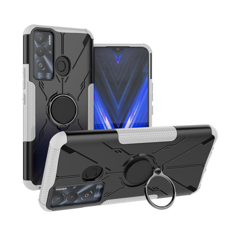 For Tecno Pova Neo Armor Bear Shockproof PC + TPU Phone Case with Ring