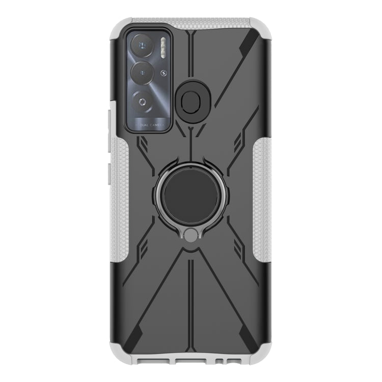 For Tecno Pova Neo Armor Bear Shockproof PC + TPU Phone Case with Ring