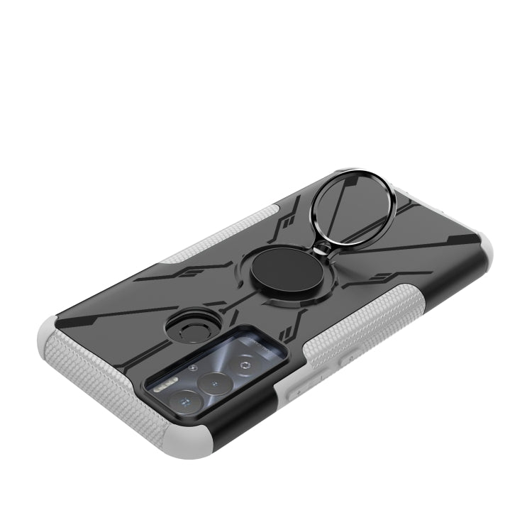 For Tecno Pova Neo Armor Bear Shockproof PC + TPU Phone Case with Ring