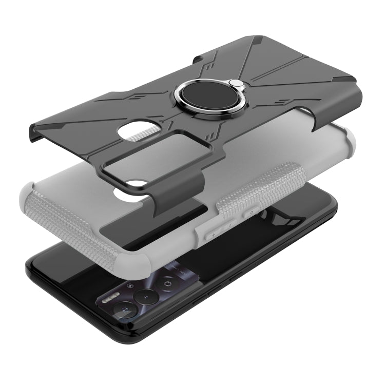 For Tecno Pova Neo Armor Bear Shockproof PC + TPU Phone Case with Ring