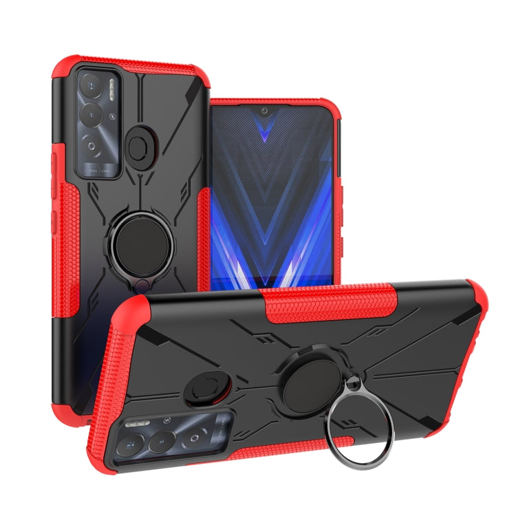 For Tecno Pova Neo Armor Bear Shockproof PC + TPU Phone Case with Ring