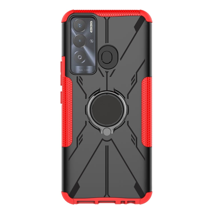 For Tecno Pova Neo Armor Bear Shockproof PC + TPU Phone Case with Ring