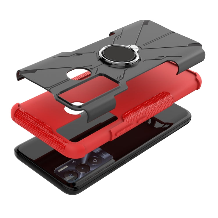 For Tecno Pova Neo Armor Bear Shockproof PC + TPU Phone Case with Ring