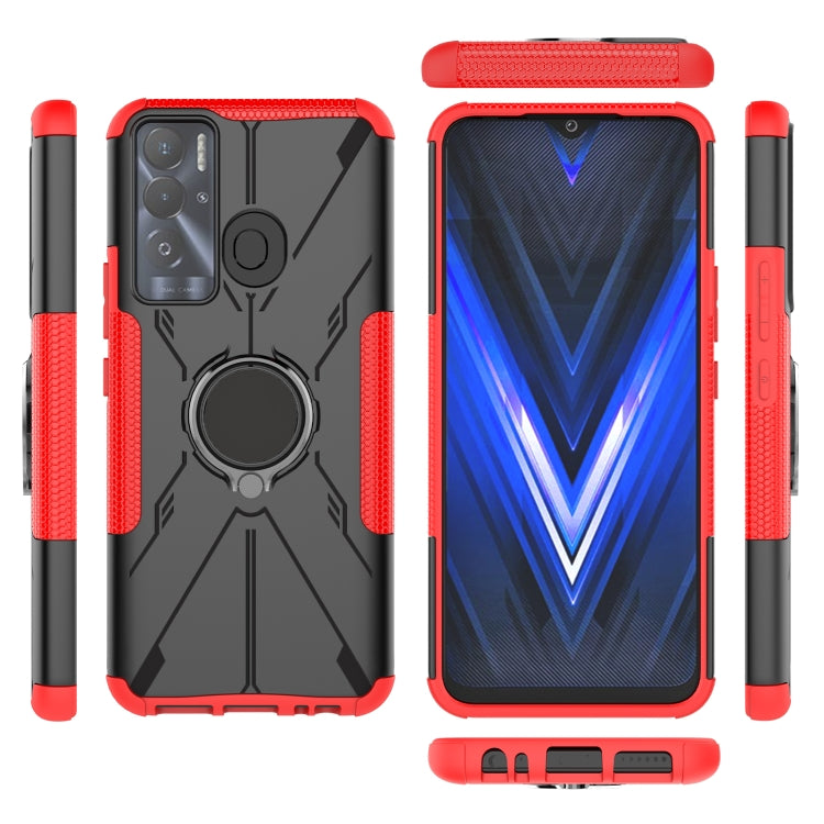 For Tecno Pova Neo Armor Bear Shockproof PC + TPU Phone Case with Ring