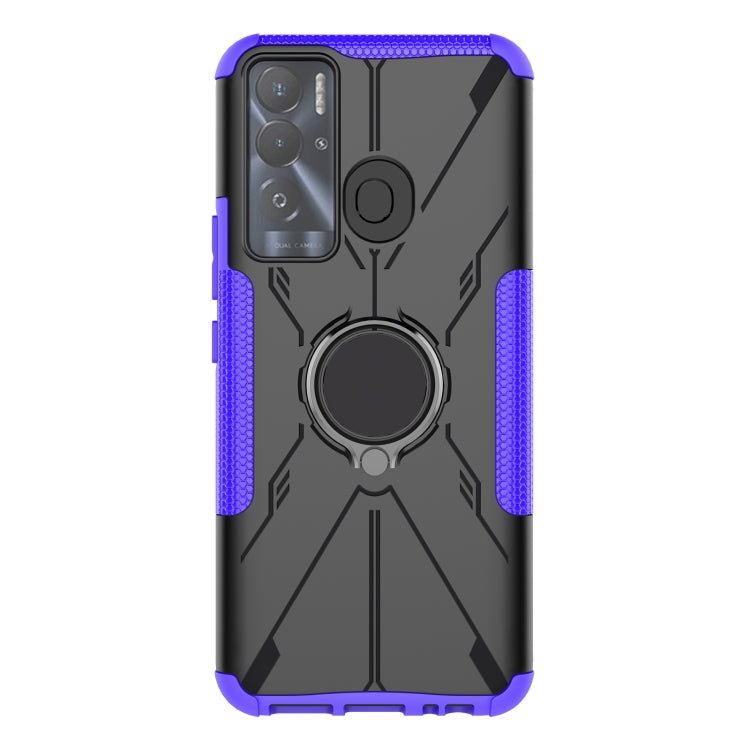 For Tecno Pova Neo Armor Bear Shockproof PC + TPU Phone Case with Ring