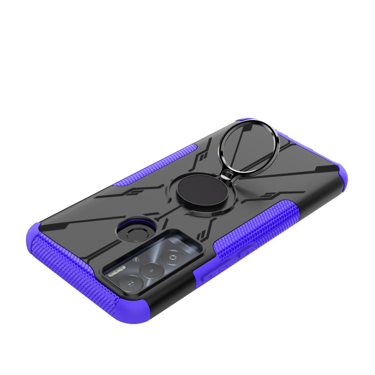 For Tecno Pova Neo Armor Bear Shockproof PC + TPU Phone Case with Ring