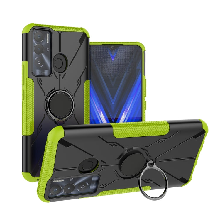 For Tecno Pova Neo Armor Bear Shockproof PC + TPU Phone Case with Ring