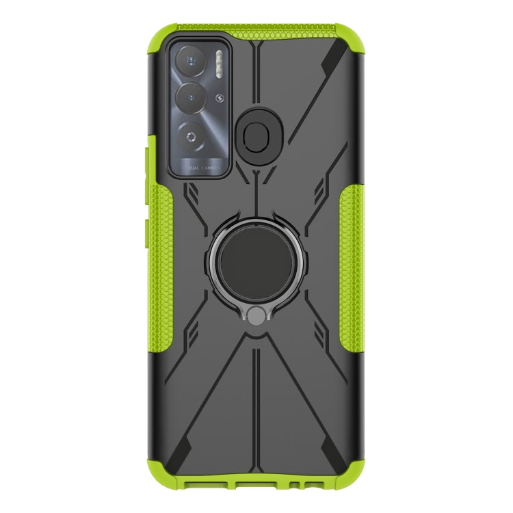 For Tecno Pova Neo Armor Bear Shockproof PC + TPU Phone Case with Ring