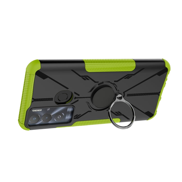 For Tecno Pova Neo Armor Bear Shockproof PC + TPU Phone Case with Ring