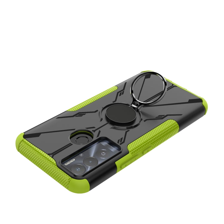 For Tecno Pova Neo Armor Bear Shockproof PC + TPU Phone Case with Ring