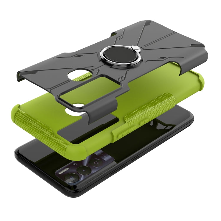 For Tecno Pova Neo Armor Bear Shockproof PC + TPU Phone Case with Ring