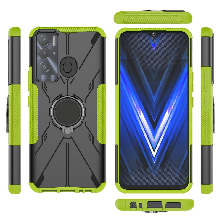 For Tecno Pova Neo Armor Bear Shockproof PC + TPU Phone Case with Ring