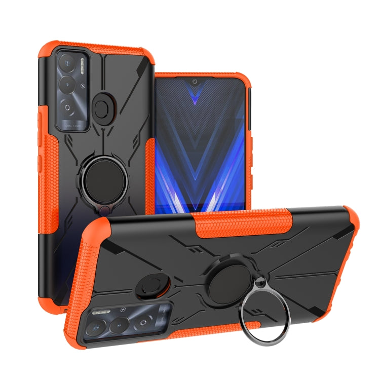 For Tecno Pova Neo Armor Bear Shockproof PC + TPU Phone Case with Ring