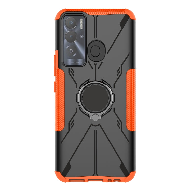 For Tecno Pova Neo Armor Bear Shockproof PC + TPU Phone Case with Ring