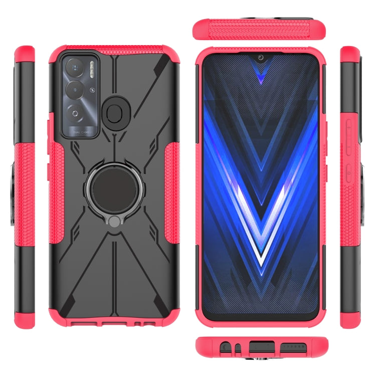 For Tecno Pova Neo Armor Bear Shockproof PC + TPU Phone Case with Ring