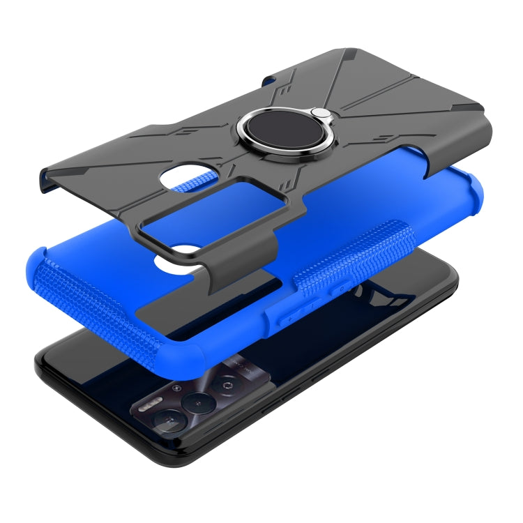 For Tecno Pova Neo Armor Bear Shockproof PC + TPU Phone Case with Ring