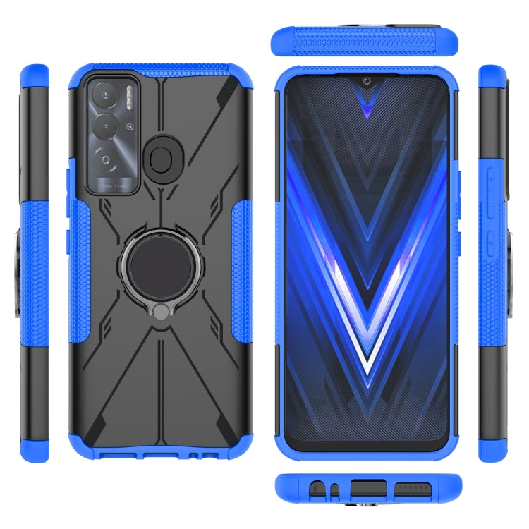 For Tecno Pova Neo Armor Bear Shockproof PC + TPU Phone Case with Ring