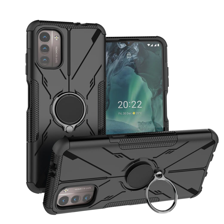 For Nokia G21 Armor Bear Shockproof PC + TPU Phone Case with Ring