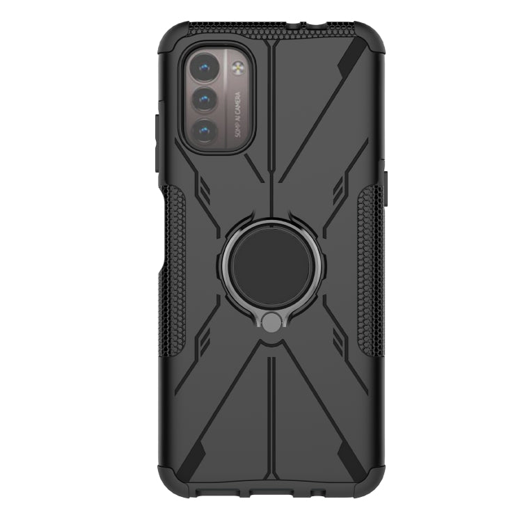 For Nokia G21 Armor Bear Shockproof PC + TPU Phone Case with Ring