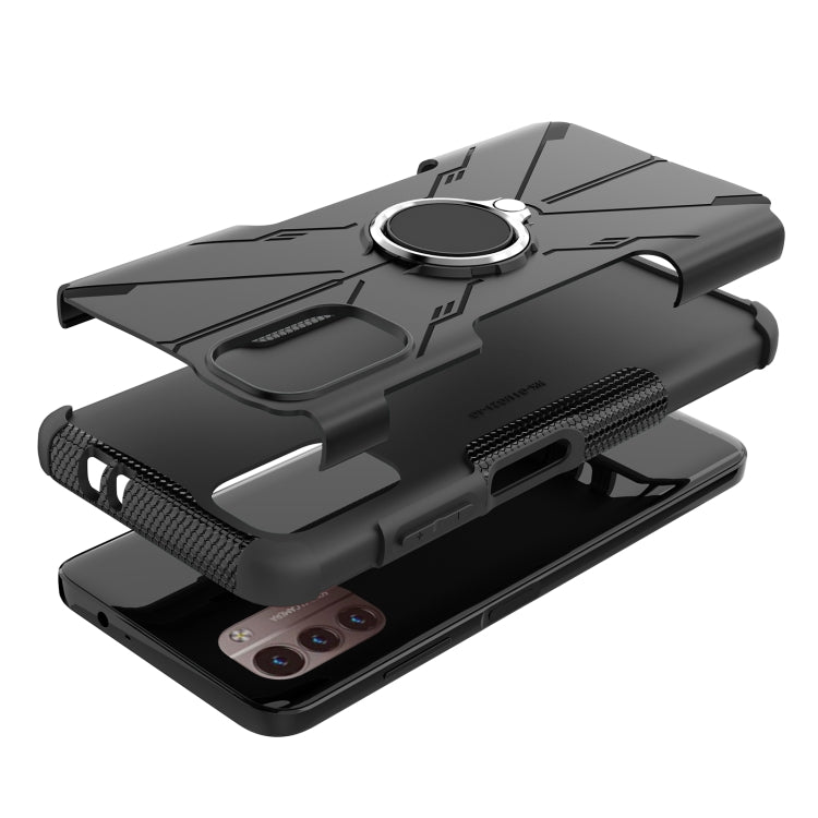 For Nokia G21 Armor Bear Shockproof PC + TPU Phone Case with Ring