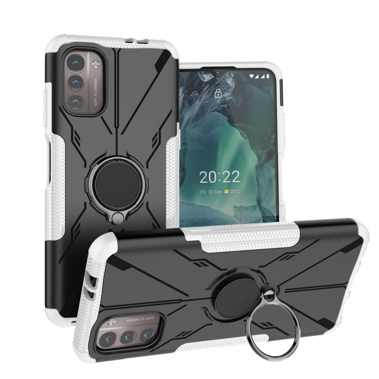 For Nokia G21 Armor Bear Shockproof PC + TPU Phone Case with Ring