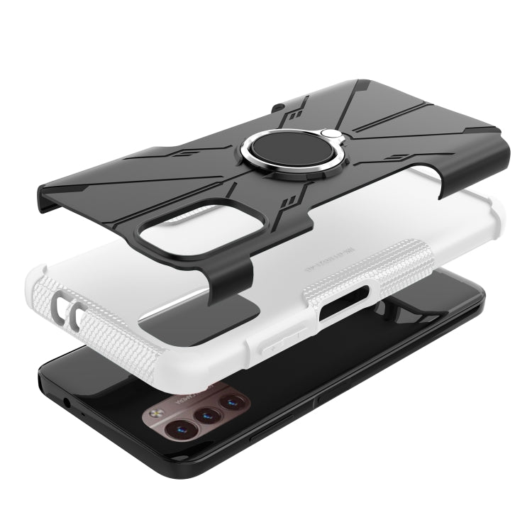 For Nokia G21 Armor Bear Shockproof PC + TPU Phone Case with Ring