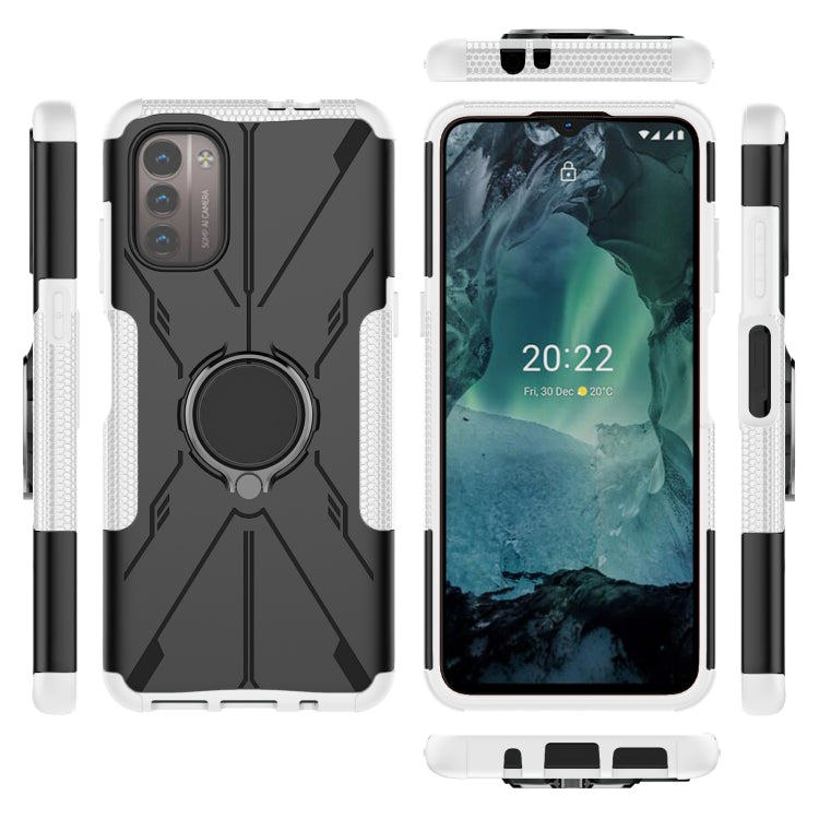 For Nokia G21 Armor Bear Shockproof PC + TPU Phone Case with Ring