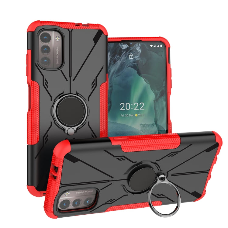 For Nokia G21 Armor Bear Shockproof PC + TPU Phone Case with Ring