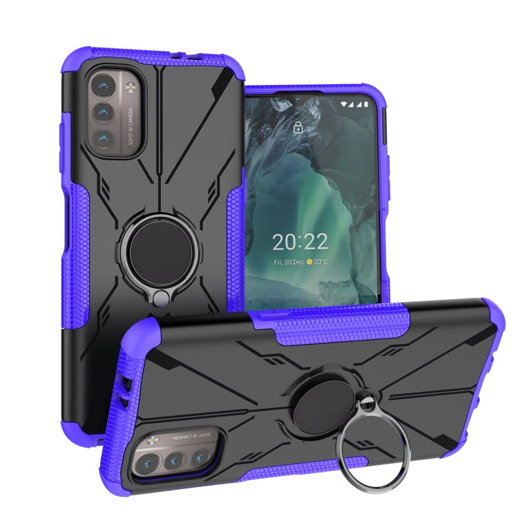 For Nokia G21 Armor Bear Shockproof PC + TPU Phone Case with Ring