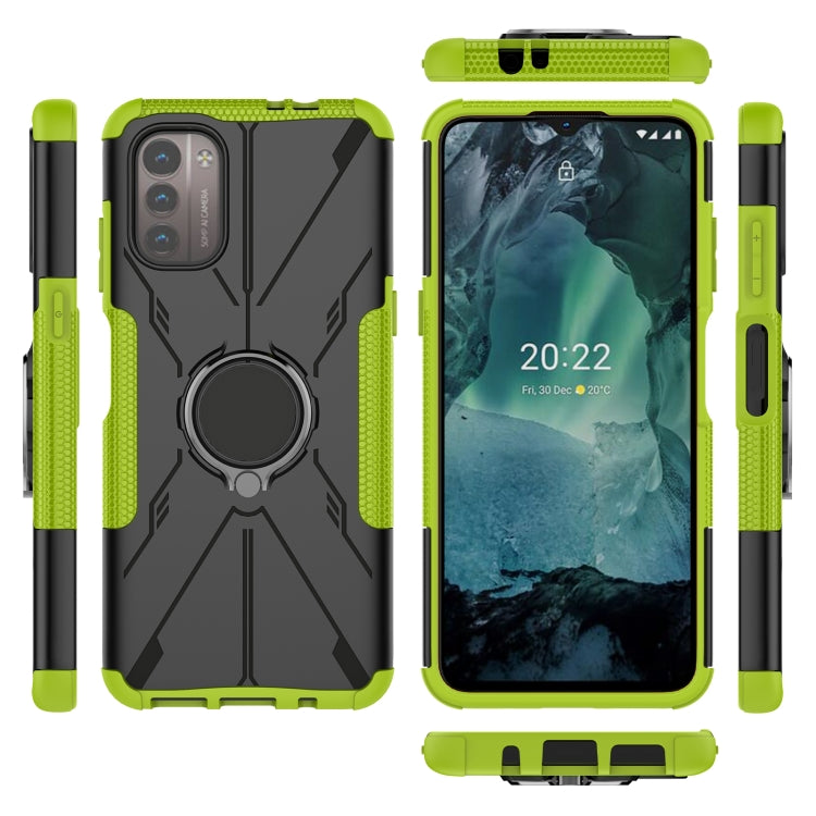 For Nokia G21 Armor Bear Shockproof PC + TPU Phone Case with Ring