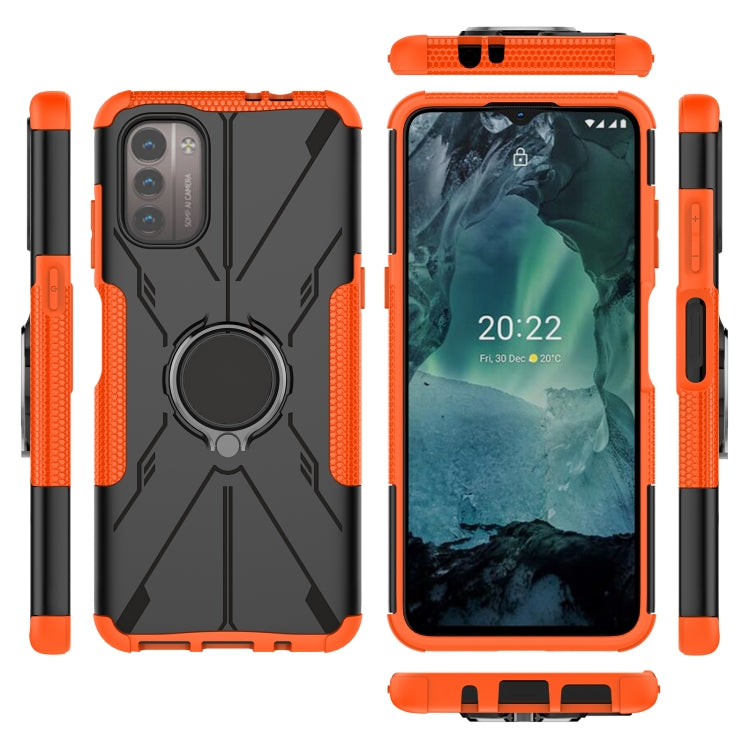 For Nokia G21 Armor Bear Shockproof PC + TPU Phone Case with Ring