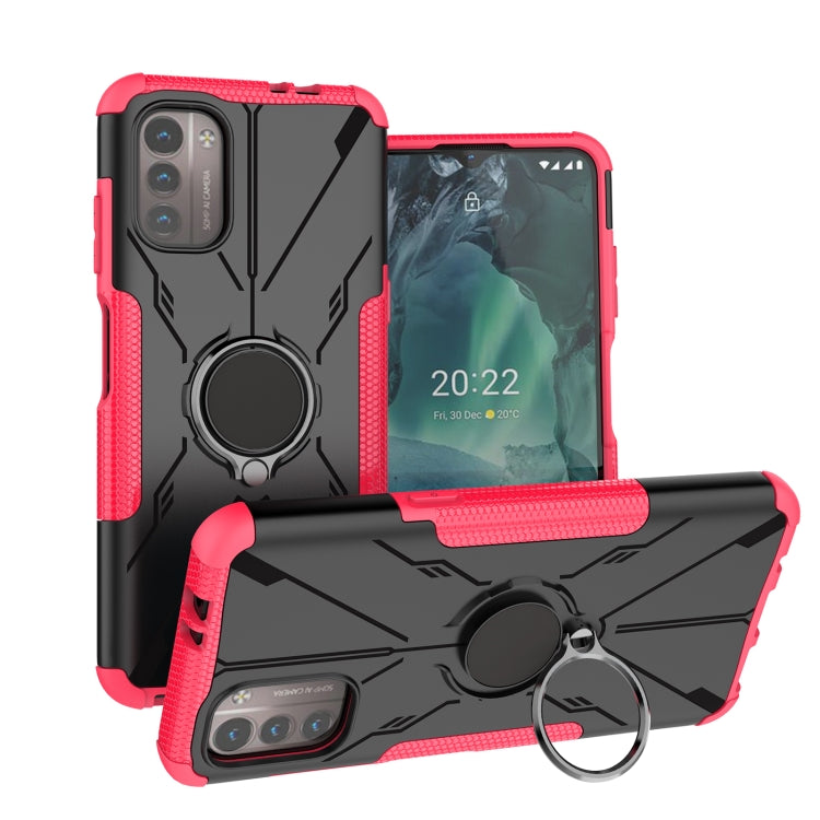 For Nokia G21 Armor Bear Shockproof PC + TPU Phone Case with Ring