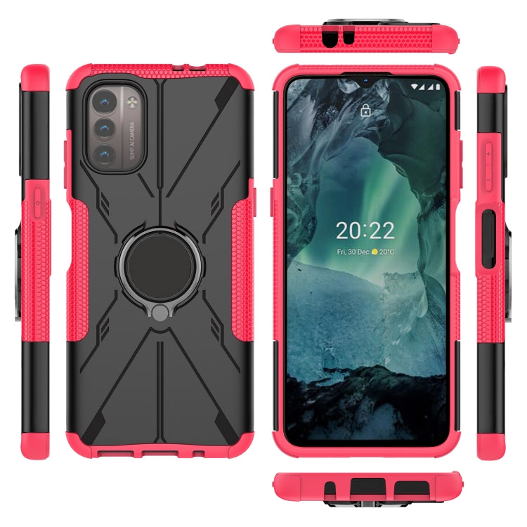 For Nokia G21 Armor Bear Shockproof PC + TPU Phone Case with Ring