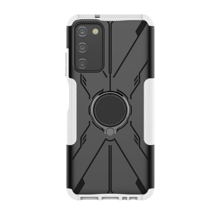 For Samsung Galaxy A03s US Version Armor Bear Shockproof PC + TPU Phone Case with Ring
