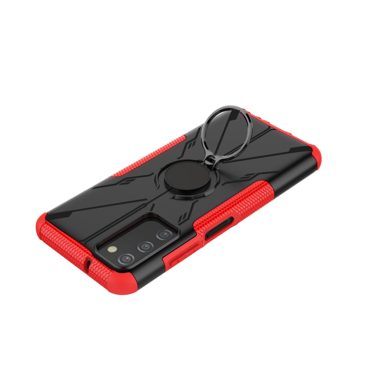 For Samsung Galaxy A03s US Version Armor Bear Shockproof PC + TPU Phone Case with Ring