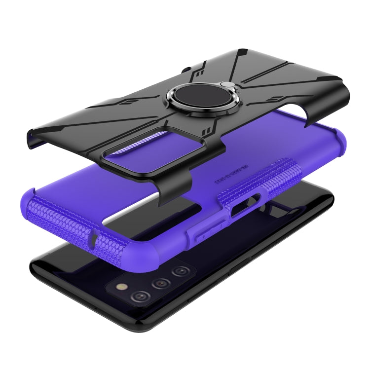 For Samsung Galaxy A03s US Version Armor Bear Shockproof PC + TPU Phone Case with Ring