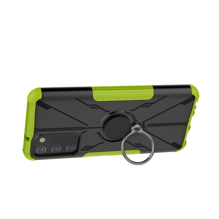 For Samsung Galaxy A03s US Version Armor Bear Shockproof PC + TPU Phone Case with Ring