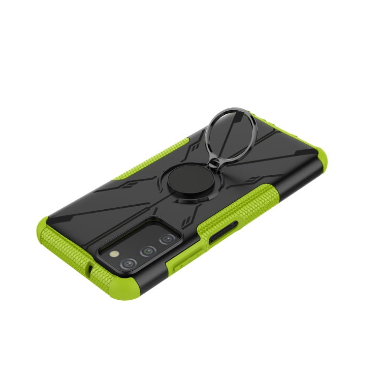 For Samsung Galaxy A03s US Version Armor Bear Shockproof PC + TPU Phone Case with Ring