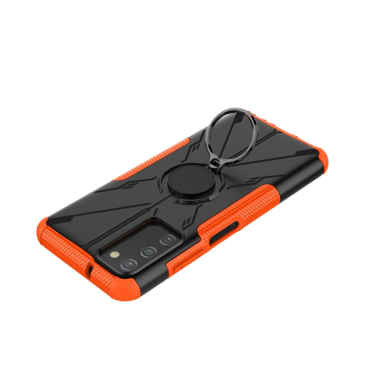 For Samsung Galaxy A03s US Version Armor Bear Shockproof PC + TPU Phone Case with Ring