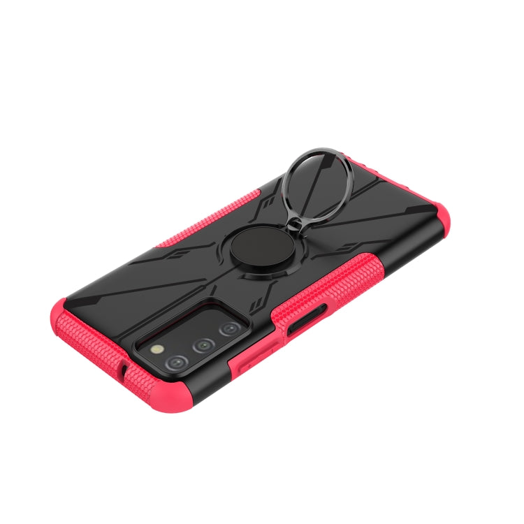 For Samsung Galaxy A03s US Version Armor Bear Shockproof PC + TPU Phone Case with Ring