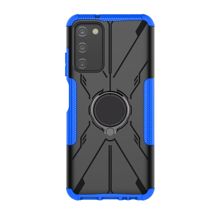 For Samsung Galaxy A03s US Version Armor Bear Shockproof PC + TPU Phone Case with Ring